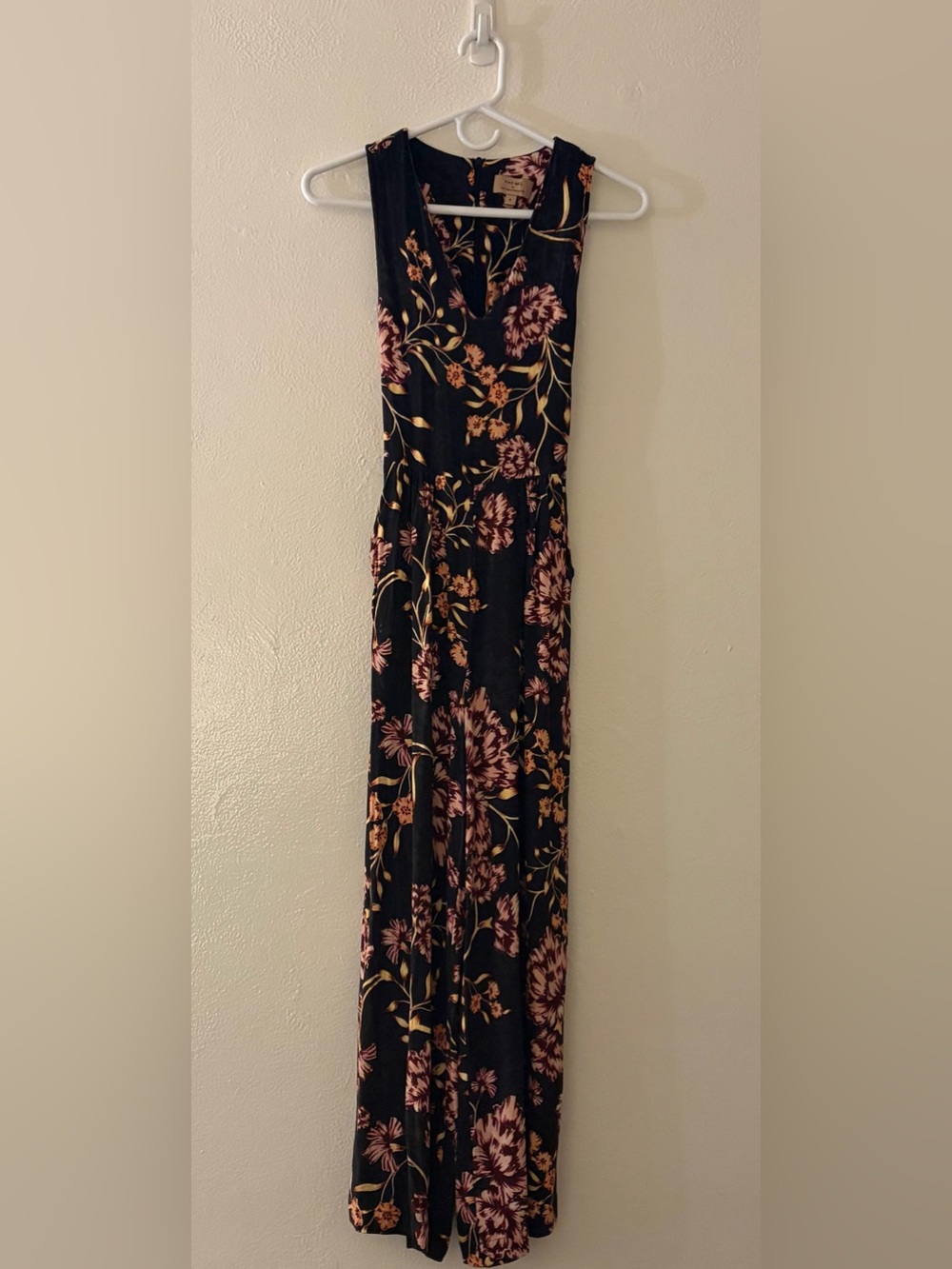 Anthropologie Black Printed Jumpsuit Size 0-2